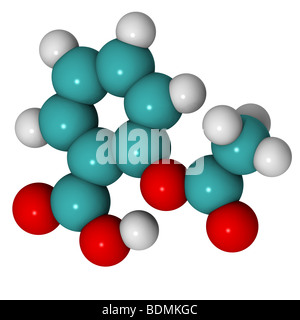 Computergenerierte, dreidimensionale raumfüllende Modell von Aspirin, Acetylsalicylsäure Stockfoto