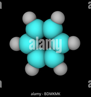 3D Computer generierte Modell der Benzolring Stockfoto