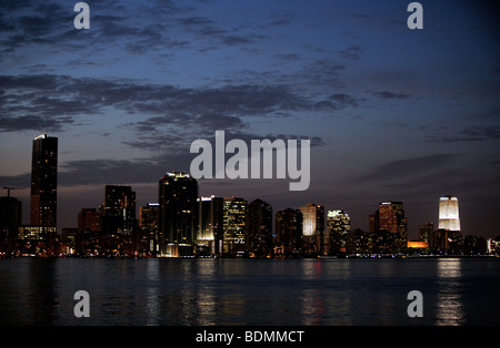 Skyline von Miami, vom Cape Florida State Park, Key Biscane, Florida, USA, Nordamerika Stockfoto