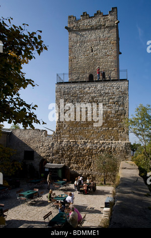 Eckartsberga, Eckartsburg, Burghof, Westlicher Bergfried Stockfoto