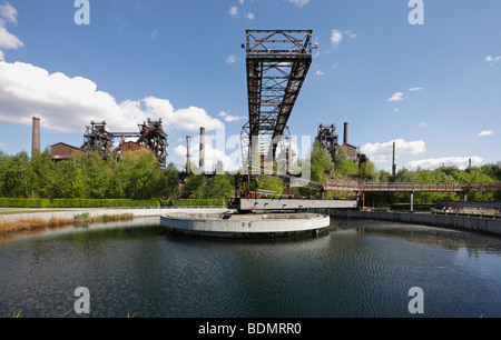 Duisburg, Landschaftspark Duisburg-Nord, Ehemaliges Hüttenwerk der Thyssen AG, Hochöfen Stockfoto