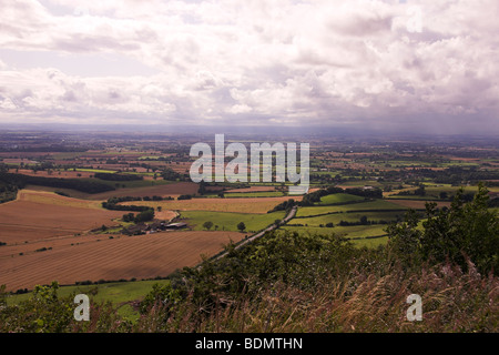 Blick vom Sutton Bank, über die Landschaft, North Yorkshire, England, UK Stockfoto