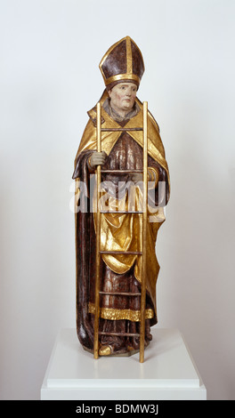 Päpstliche Basilika St. Emmeram, Spätgotische Figur des St. Emmeram Regensburg Stockfoto