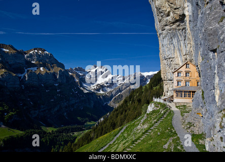 Hinauf zum Berggasthaus Aescher Appenzell Schweiz Stockfoto