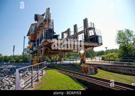 Marine Railroad Lock 44, Big Chute Marine Eisenbahn an der Trent-Severn Waterway in der Nähe von Gravenhurst, Ontario, Kanada, Nordamerika Stockfoto