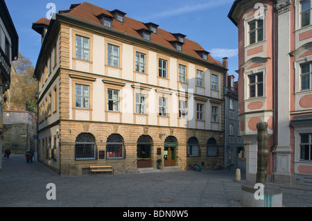 Bamberg, Stadthäuser, Alstadt Bamberg, Pfahlplätzchen 2 Eckanwesen um 1700 Stockfoto