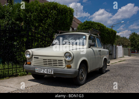 Trabant, der emblematischen kleine Auto als Symbol für das Ende der Deutschen Demokratischen Republik Stockfoto