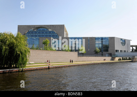 Bundeskanzleramt Bundeskanzleramt gesehen von der Spree Flussseite, Hauptstadt Berlin, Deutschland, Europa Stockfoto