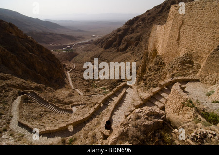 Treppe zum Mar Musa, einsamen Kloster, Syrien. Stockfoto