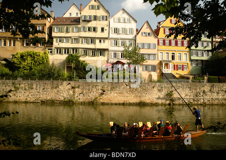 Die schönen Neckar Waterfront, Tübingen, Baden-Württemberg, Deutschland, Europa Stockfoto