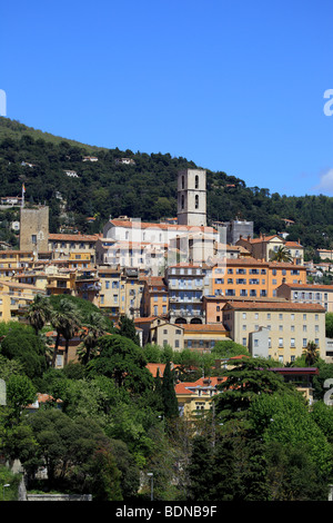 Überblick über die mittelalterliche mediterrane Stadt Grasse Stockfoto