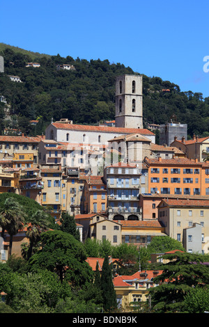 Überblick über die mittelalterliche mediterrane Stadt Grasse Stockfoto