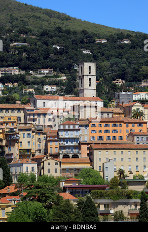 Überblick über die mittelalterliche mediterrane Stadt Grasse Stockfoto