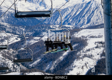 Der Ski-Station von Isola 2000 Stockfoto