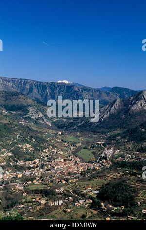 Das Dorf Sospel und das Essen-Tal in der Nähe von Menton Stockfoto