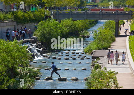 Fluss Cheonggyecheon in Seoul Südkorea Stockfoto
