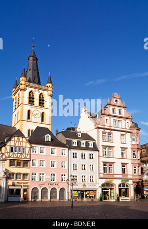 Historische Altstadt von Trier in Deutschland, Europa und Marktplatz Stockfoto