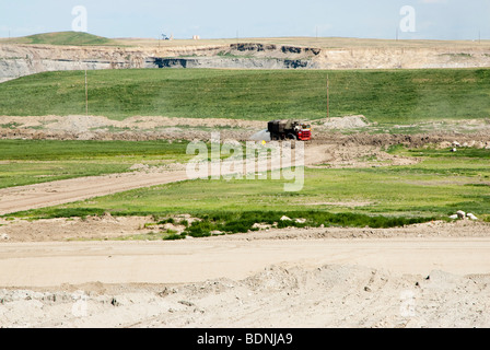 Surface Mine Reklamation bei Eagle Butte Kohlebergwerk in Wyoming Stockfoto