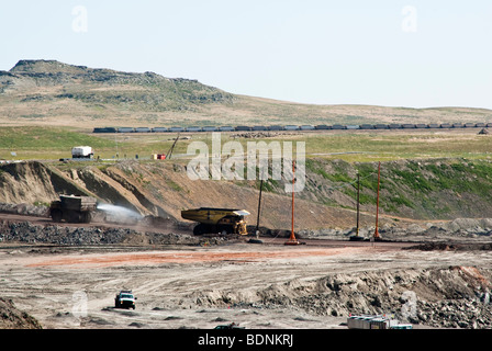 Surface Mine Reklamation bei Eagle Butte Kohlebergwerk in Wyoming Stockfoto