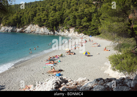 Kastani Beach auf der griechischen Insel Skopelos verwendet in der Verfilmung von Mamma mia Stockfoto