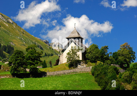 Reformierte Kirche Saint-Donat, Chateau-d ' Oex, Pays d ' en Haut, Waadt, Schweiz, Europa Stockfoto