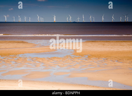 Lynn & Inner Radiästhesie wind Turbine Bauernhof Offshore-Skegness Lincolnshire England. Stockfoto