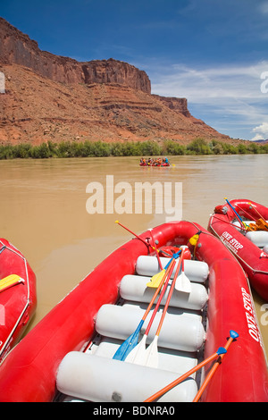 Rot Flöße am Colorado River in der Nähe von Moab Utah Stockfoto