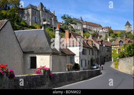 Schöne mittelalterliche Stadt von Angles Sur l' Anglin, Frankreich Stockfoto