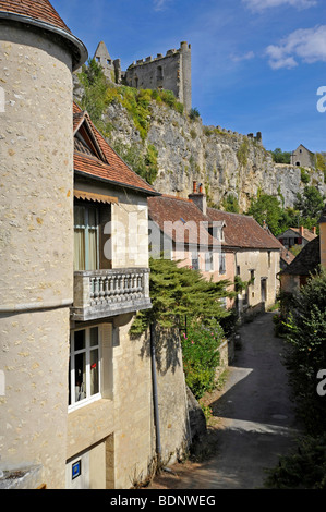 Schöne mittelalterliche Stadt von Angles Sur l' Anglin, Frankreich Stockfoto