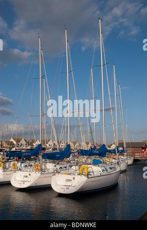 Yachten im Hafen von Port Solent Stockfoto