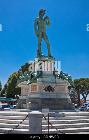 Kopie von Michelangelos David in Piazza di Michelangelo in Florenz Italien Stockfoto