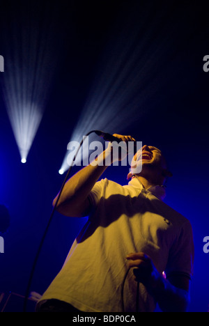 Die Musik spielt bei XFM Winterlandschaft in Manchester Stockfoto