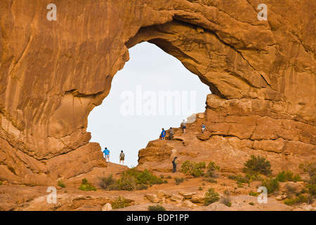 Norden Fensterbogen in The Windows Abschnitt des Arches-Nationalpark, Moab, Utah, USA Stockfoto