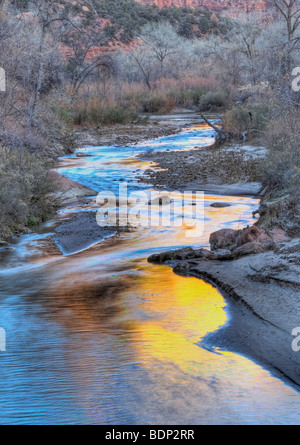 Virgin River in Zion National Park in Utah Stockfoto