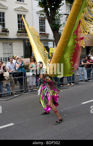 "Geflügelte" Teilnehmer 2009 Notting Hill Carnival Stockfoto