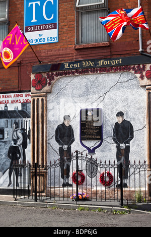 Wandmalereien auf der Shankill Road, Belfast, Nordirland Stockfoto