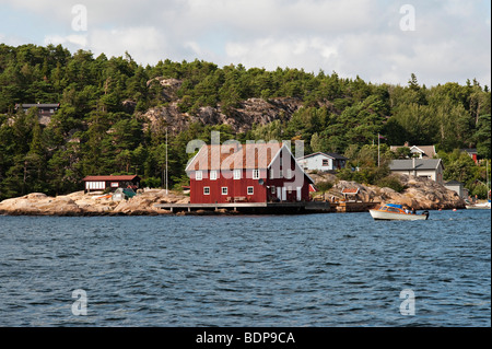 Ein Haus auf der Insel Søndre Sandøy, Norwegen, einer der Hvaler Inseln südlich von Oslo in der Nähe der schwedischen Küste Stockfoto