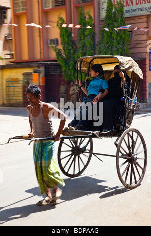 Rickshawwallah in Calcutaa-Indien Stockfoto