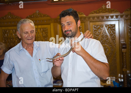 Kirche der Jungfrau Maria Lagouvarda Jungfrau Maria von den Schlangen in Markopoulo auf griechischen Insel von Kefalonia Griechenland GR Stockfoto