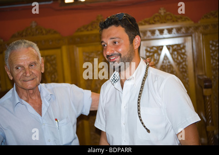 Kirche der Jungfrau Maria Lagouvarda Jungfrau Maria von den Schlangen in Markopoulo auf griechischen Insel von Kefalonia Griechenland GR Stockfoto