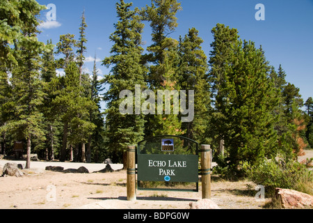 Echo Lake Park Wegweiser, Colorado, USA Stockfoto