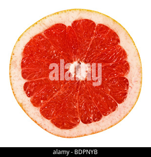 Grapefruit Scheibe isoliert auf weiß Stockfoto