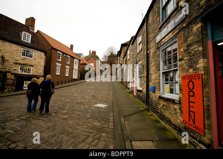 Steile Hügel in Lincoln. Das ist auch eine beliebte Touristenattraktion. Stockfoto