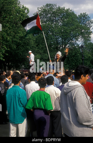 Erwachsener, Mann, männlich, freie Rede, Aktivist, Demonstrant, protestieren, Lautsprecher, Masse, Zuschauer, Speakers Corner, Hyde Park, London, England Stockfoto