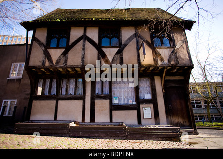 Eine traditionelle und originelle Tudor Haus im Bereich Lace Market von Nottingham, England. Stockfoto