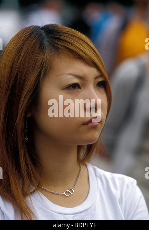 Asiaten Person Mädchen weibliche Touristen Besucher London England Europa besuchen Stockfoto