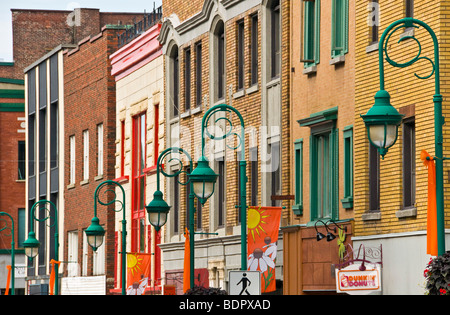 Historische Gegend um Wellington Street Stadt Sherbrooke Eastern Townships Quebec Kanada Stockfoto