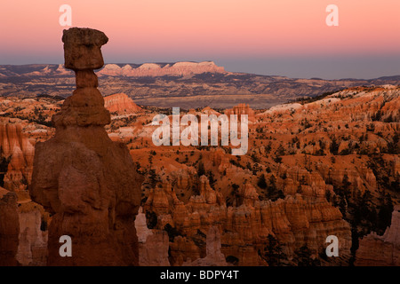 Thors Hammer gegen Dämmerung Keil, Bryce-Canyon-Nationalpark, Utah, USA. Stockfoto