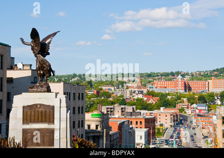 Blick auf die Stadt Sherbrooke Eastern Townships Quebec Kanada Stockfoto