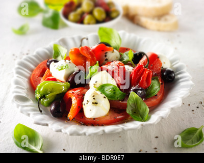 Buffalo-Mozerella-Tomaten-Salat Stockfoto